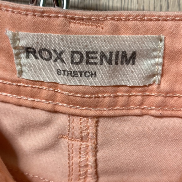 ROX Denim Stretch 2.5 INCH SHORT sz9 Bright Coral 🪸 Peach very Stretch blend - Picture 11 of 13